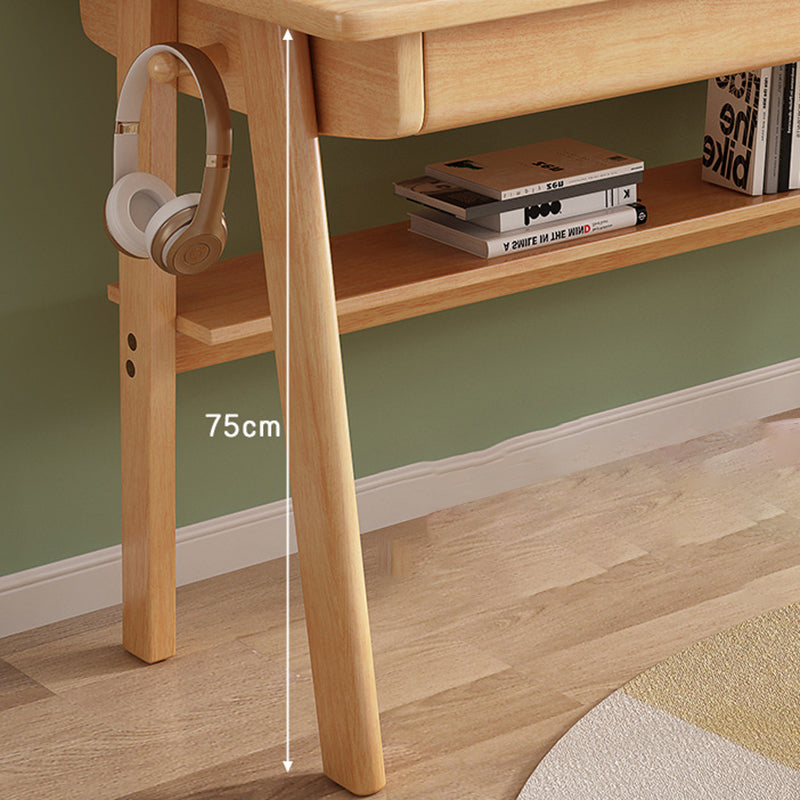 Rectangular Shaped Office Laptop Table Reversible in Natural Writing Desk With 1/2 Drawers Clearhalo 'furn' 'furn_office_desk' 'Furniture' 'Office Desks' 'Office Furniture' 'office_desk' 6811040