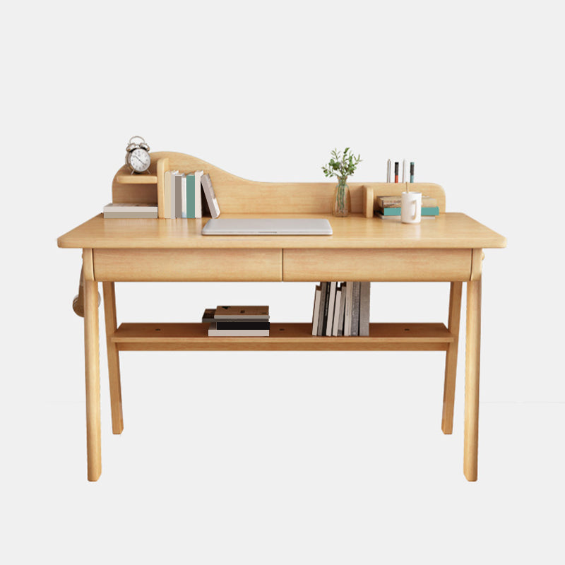 Rectangular Shaped Office Laptop Table Reversible in Natural Writing Desk With 1/2 Drawers Clearhalo 'furn' 'furn_office_desk' 'Furniture' 'Office Desks' 'Office Furniture' 'office_desk' 6811042