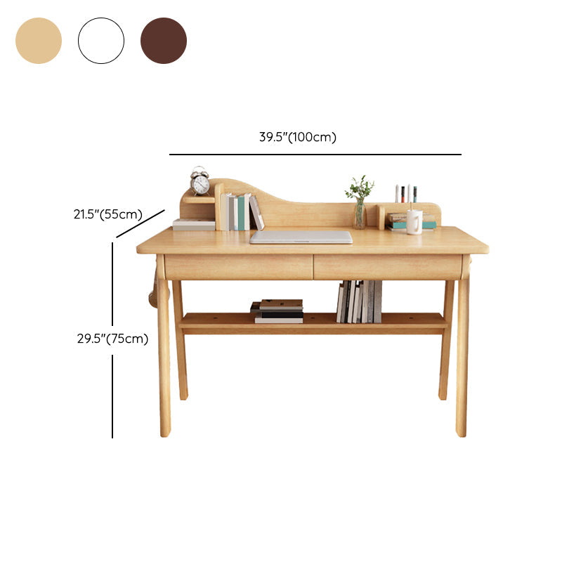 Rectangular Shaped Office Laptop Table Reversible in Natural Writing Desk With 1/2 Drawers Clearhalo 'furn' 'furn_office_desk' 'Furniture' 'Office Desks' 'Office Furniture' 'office_desk' 6811043