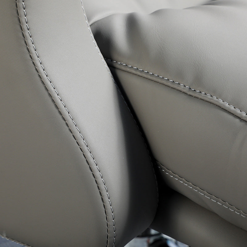 Las ruedas de silla ejecutiva de cuero gris contemporáneo incluyen silla de gerentes para la oficina