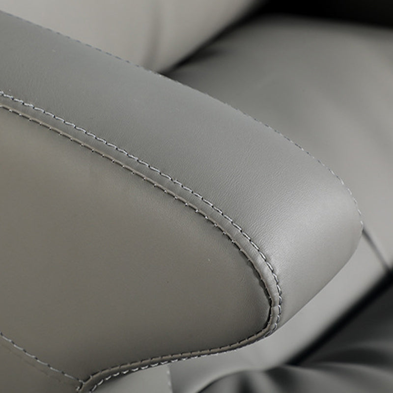 Las ruedas de silla ejecutiva de cuero gris contemporáneo incluyen silla de gerentes para la oficina