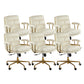Leather Fixed Arms Desk Chair Modern No Distressing Ergonomic Office Chair with Wheels White 6 Piece Set Gold Clearhalo 'furn' 'furn_office_chair' 'Furniture' 'Office Chairs' 'Office Furniture' 'office_chair' 6811181
