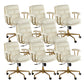 Leather Fixed Arms Desk Chair Modern No Distressing Ergonomic Office Chair with Wheels White 8 Piece Set Gold Clearhalo 'furn' 'furn_office_chair' 'Furniture' 'Office Chairs' 'Office Furniture' 'office_chair' 6811183