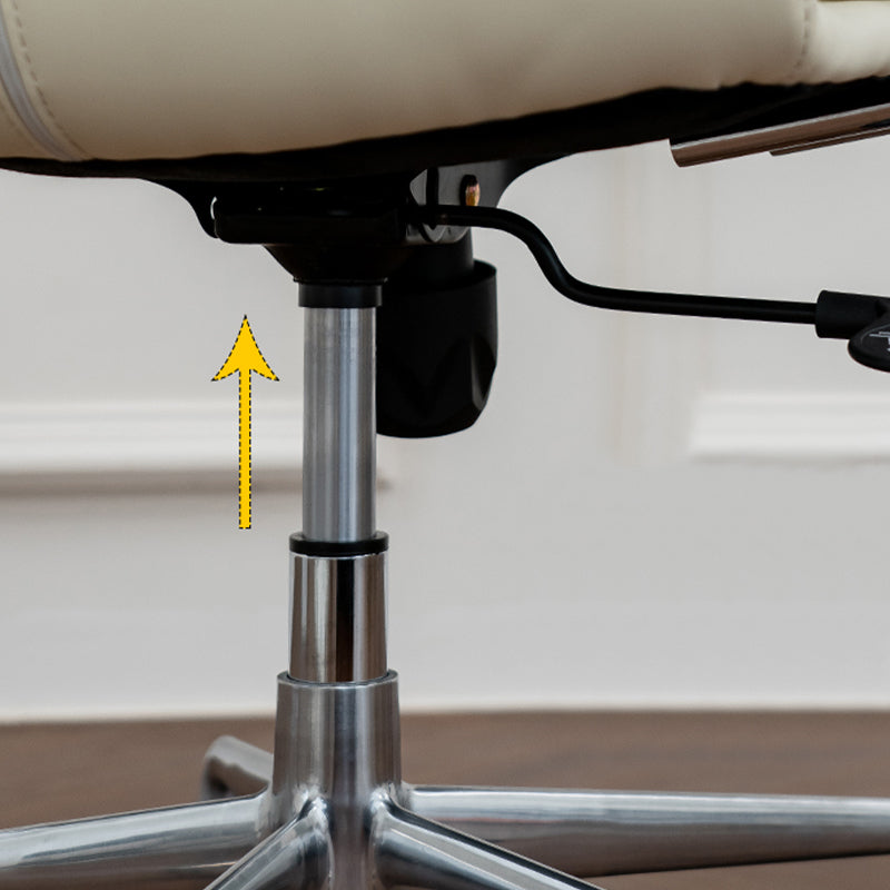 Leather Fixed Arms Desk Chair Modern No Distressing Ergonomic Office Chair with Wheels Clearhalo 'furn' 'furn_office_chair' 'Furniture' 'Office Chairs' 'Office Furniture' 'office_chair' 6811186