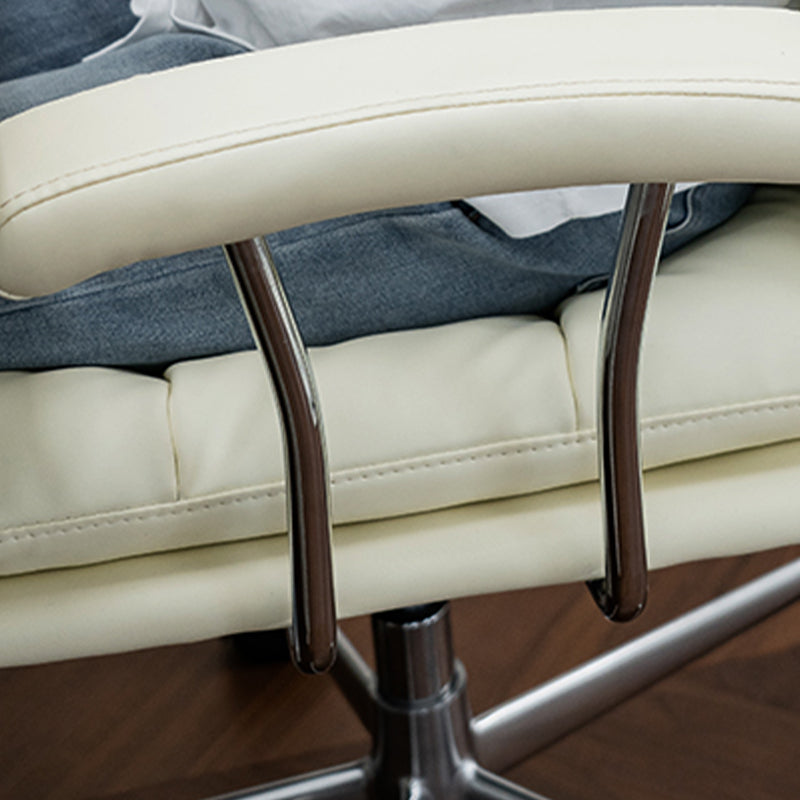 Leather Fixed Arms Desk Chair Modern No Distressing Ergonomic Office Chair with Wheels Clearhalo 'furn' 'furn_office_chair' 'Furniture' 'Office Chairs' 'Office Furniture' 'office_chair' 6811188
