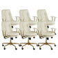 Leather Fixed Arms Desk Chair Modern No Distressing Ergonomic Office Chair with Wheels Off-White 6 Piece Set Gold Clearhalo 'furn' 'furn_office_chair' 'Furniture' 'Office Chairs' 'Office Furniture' 'office_chair' 6811195