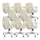 Leather Fixed Arms Desk Chair Modern No Distressing Ergonomic Office Chair with Wheels White 8 Piece Set Silver Clearhalo 'furn' 'furn_office_chair' 'Furniture' 'Office Chairs' 'Office Furniture' 'office_chair' 6811200