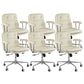 Leather Fixed Arms Desk Chair Modern No Distressing Ergonomic Office Chair with Wheels Cream 6 Piece Set Silver Clearhalo 'furn' 'furn_office_chair' 'Furniture' 'Office Chairs' 'Office Furniture' 'office_chair' 6811204