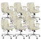 Leather Fixed Arms Desk Chair Modern No Distressing Ergonomic Office Chair with Wheels Cream 8 Piece Set Silver Clearhalo 'furn' 'furn_office_chair' 'Furniture' 'Office Chairs' 'Office Furniture' 'office_chair' 6811205
