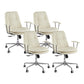 Leather Fixed Arms Desk Chair Modern No Distressing Ergonomic Office Chair with Wheels Off-White 4 Piece Set Silver Clearhalo 'furn' 'furn_office_chair' 'Furniture' 'Office Chairs' 'Office Furniture' 'office_chair' 6811207
