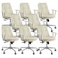 Leather Fixed Arms Desk Chair Modern No Distressing Ergonomic Office Chair with Wheels Off-White 8 Piece Set Silver Clearhalo 'furn' 'furn_office_chair' 'Furniture' 'Office Chairs' 'Office Furniture' 'office_chair' 6811209
