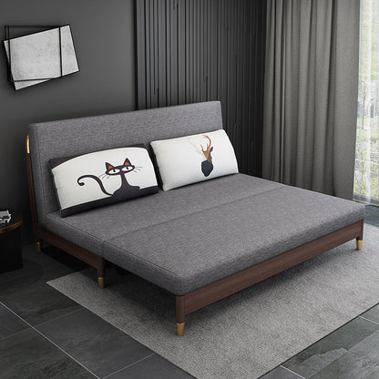 Modern Slipcovered Sofa Bed Solid Wood Upholstered Sofa Bed with Box Cotton Blend Clearhalo 'furn' 'furn_futons' 'Furniture' 'Futons & Daybeds' 'Futons' 'Living Room Furniture' 6811513