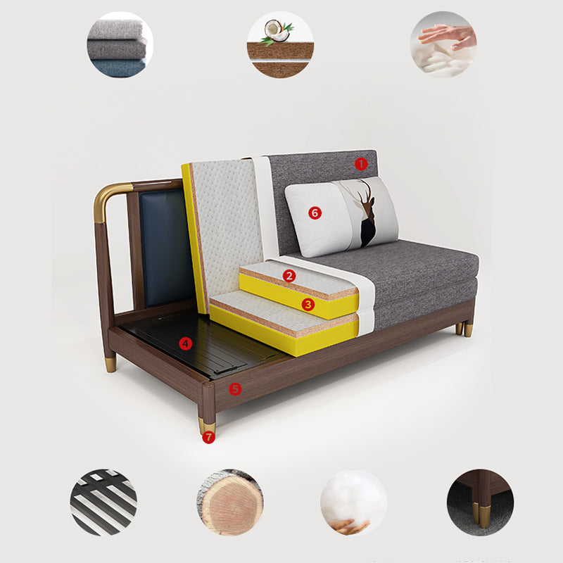 Modern Slipcovered Sofa Bed Solid Wood Upholstered Sofa Bed with Box Clearhalo 'furn' 'furn_futons' 'Furniture' 'Futons & Daybeds' 'Futons' 'Living Room Furniture' 6811517