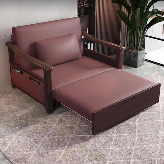 Divano dormiente in legno di gomma con divano braccio inclinata in fico in fico