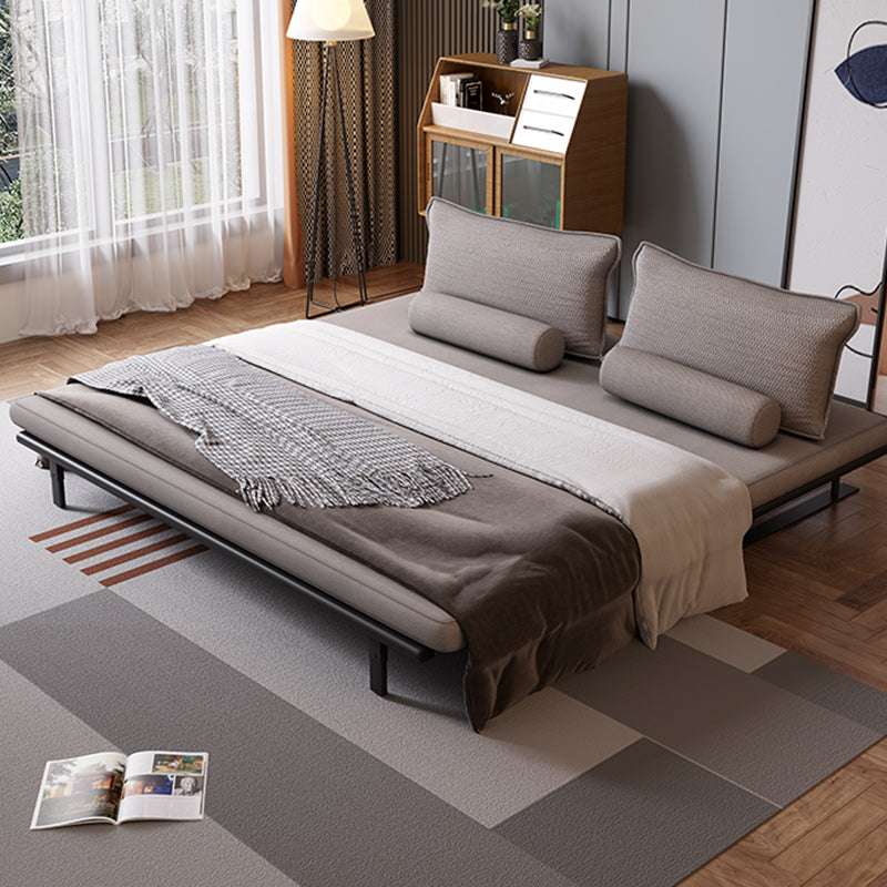 Modern Style Convertible Sofa Round Arm Upholstered Sofa Bed with Mattress Cotton Blend Clearhalo 'furn' 'furn_futons' 'Furniture' 'Futons & Daybeds' 'Futons' 'Living Room Furniture' 6811540