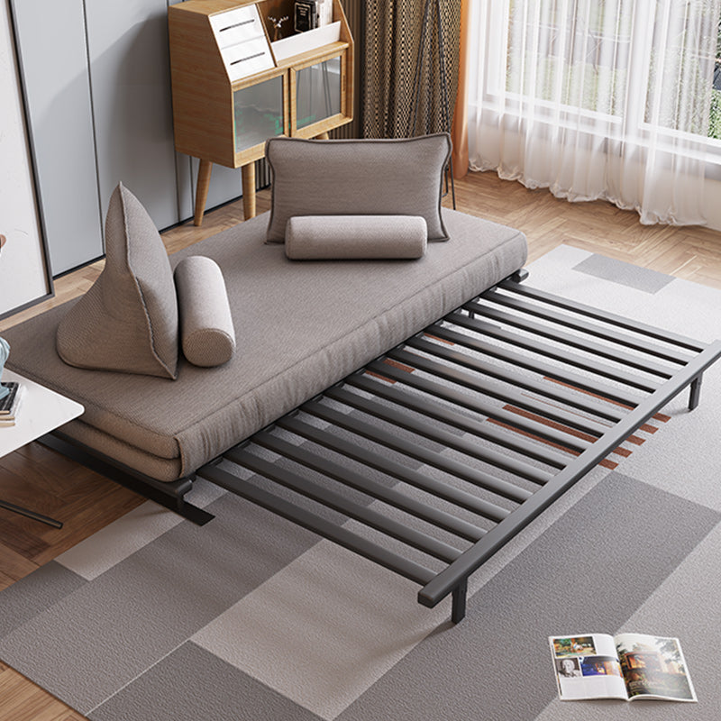 Modern Style Convertible Sofa Round Arm Upholstered Sofa Bed with Mattress Clearhalo 'furn' 'furn_futons' 'Furniture' 'Futons & Daybeds' 'Futons' 'Living Room Furniture' 6811541