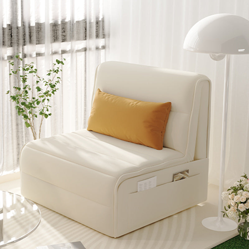 Pillow Back Convertible Sofa with Storage Glam Fabric Sofa Bed Flannel Clearhalo 'furn' 'furn_futons' 'Furniture' 'Futons & Daybeds' 'Futons' 'Living Room Furniture' 6811655