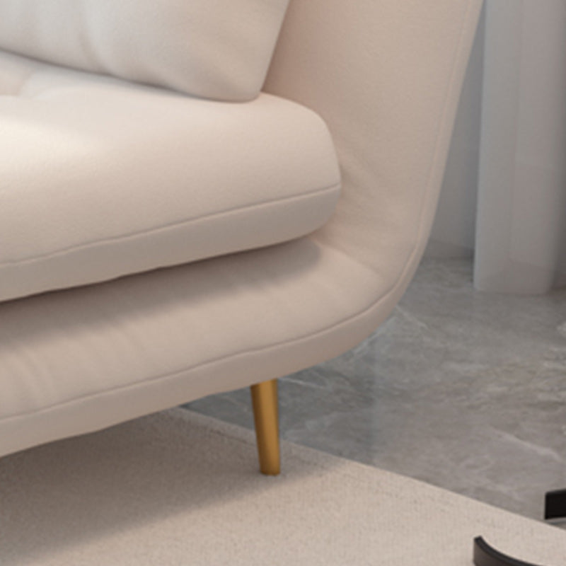 Divano con divano trapuntato glam in tessuto in tessuto convertibile in bianco in bianco