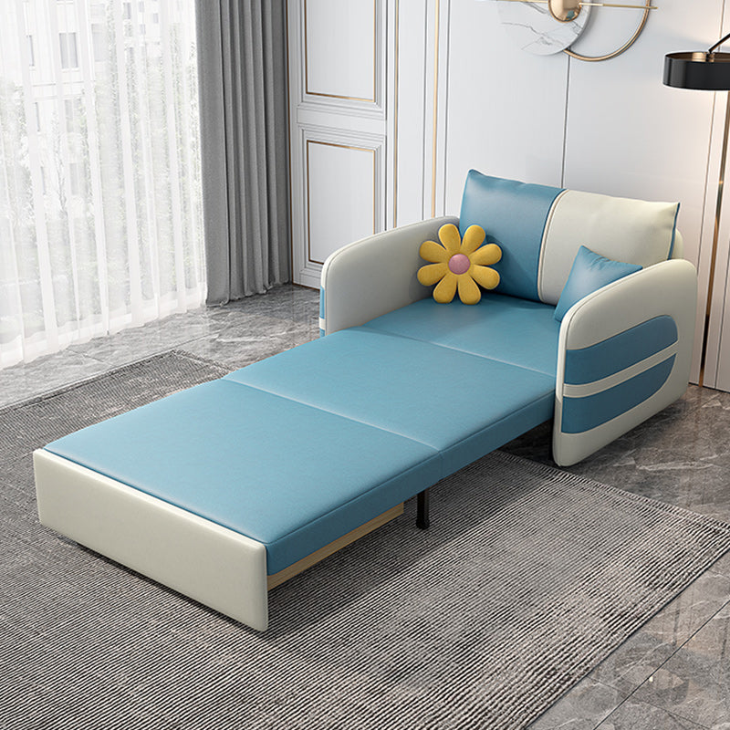 Scandinavain futon canapé-lit faux rangement en cuir futon avec matelas