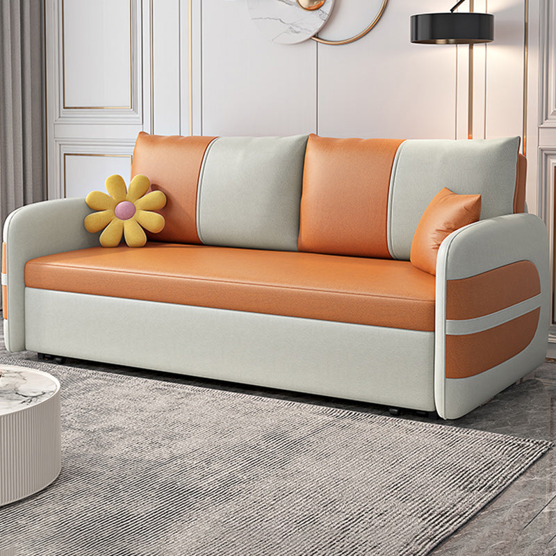 Scandinavain futon canapé-lit faux rangement en cuir futon avec matelas