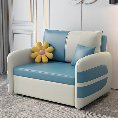 Scandinavain futon canapé-lit faux rangement en cuir futon avec matelas