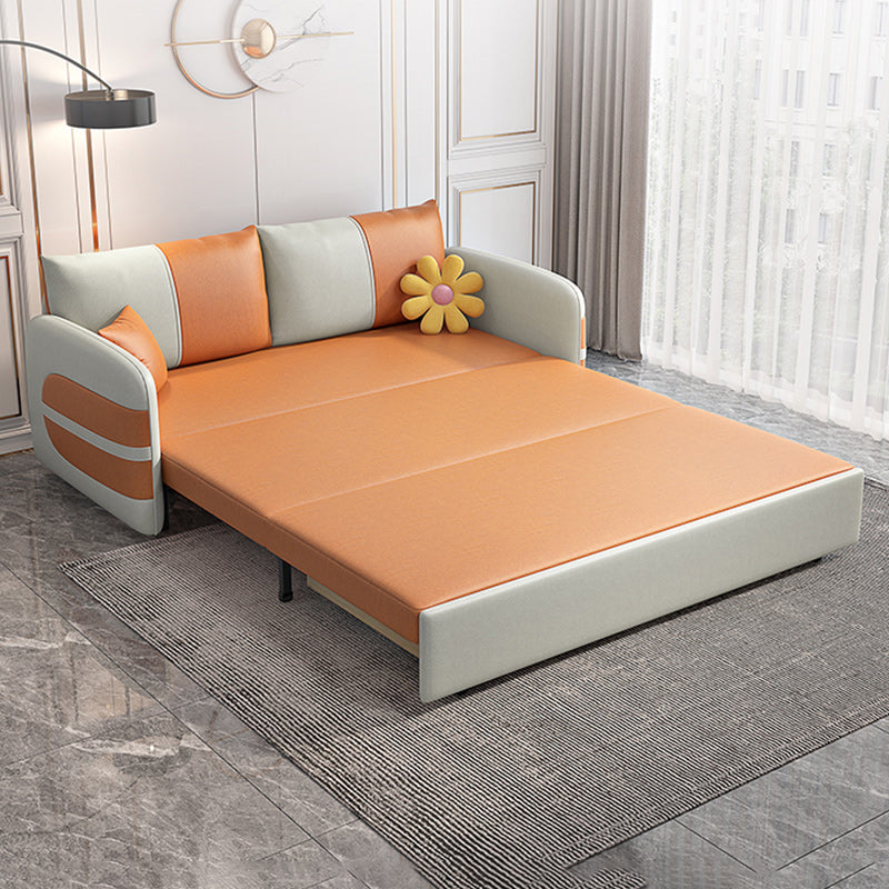 Scandinavain futon canapé-lit faux rangement en cuir futon avec matelas