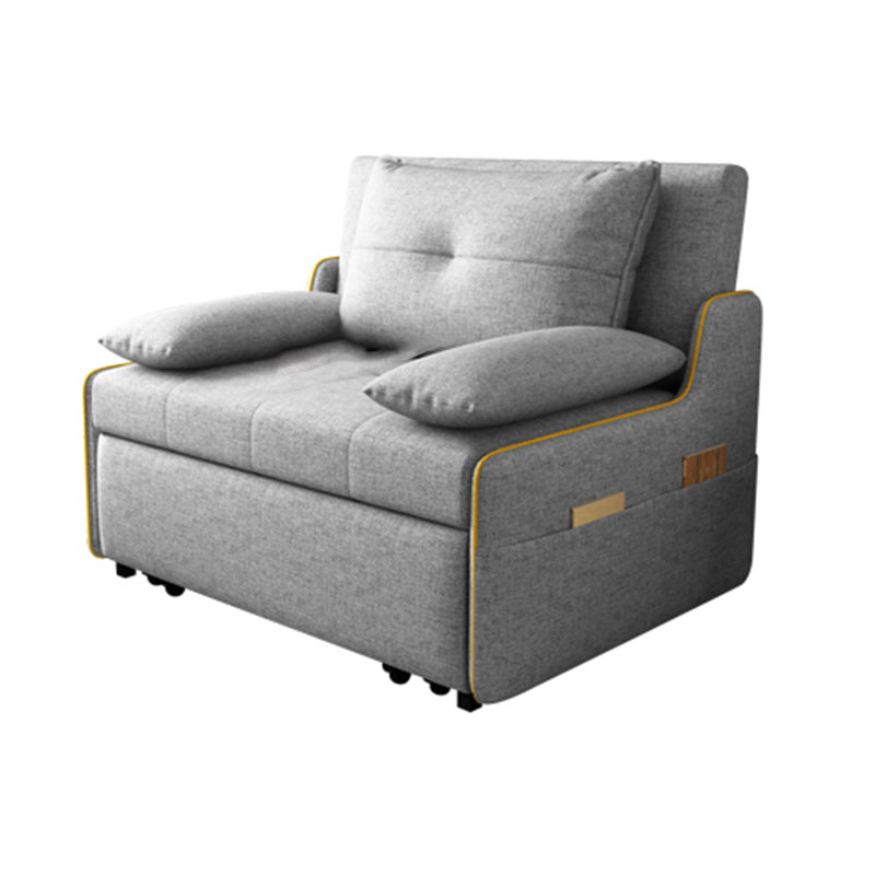 STOCK FUTON in futon e materasso in tessuto moderno grigio con cuscini