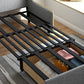 STOCK FUTON in futon e materasso in tessuto moderno grigio con cuscini
