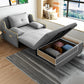 STOCK FUTON in futon e materasso in tessuto moderno grigio con cuscini
