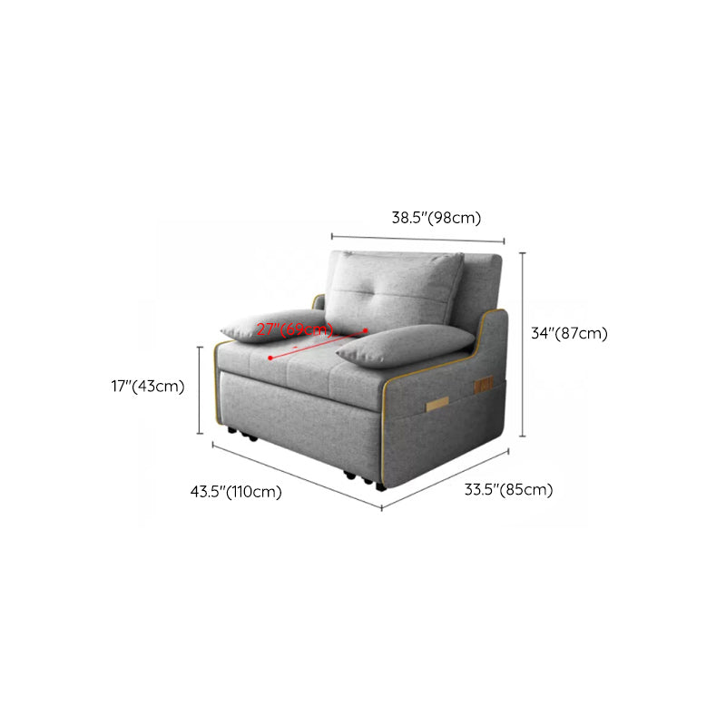 STOCK FUTON in futon e materasso in tessuto moderno grigio con cuscini
