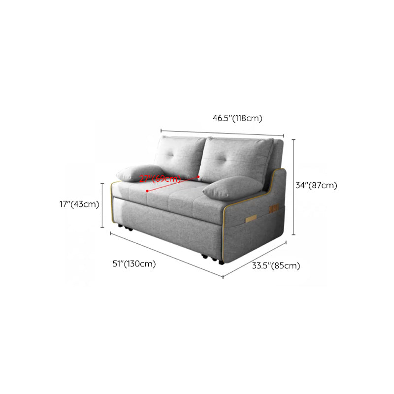 STOCK FUTON in futon e materasso in tessuto moderno grigio con cuscini