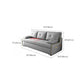 STOCK FUTON in futon e materasso in tessuto moderno grigio con cuscini