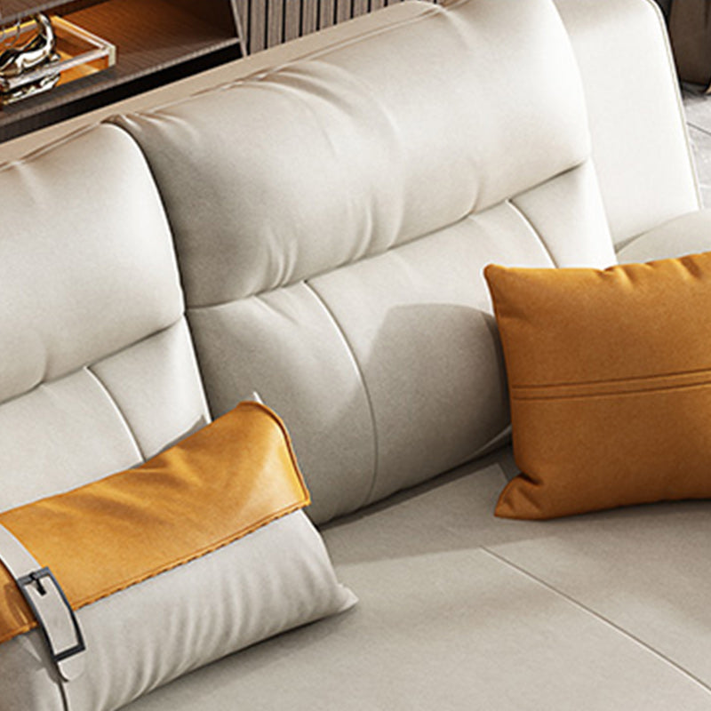 32"W Scandinavian Futon Sofa Bed Leather White Futon Sleeper Sofa Clearhalo 'furn' 'furn_futons' 'Furniture' 'Futons & Daybeds' 'Futons' 'Living Room Furniture' 6811790