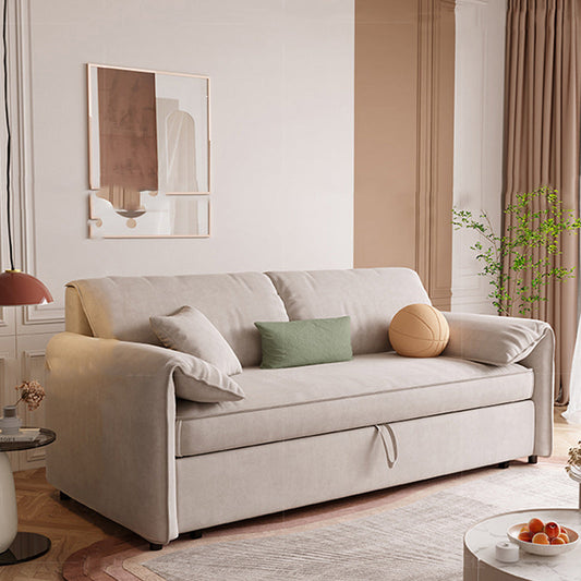 Divano grigio chiaro futon a braccio quadrato cuscino incluso divano convertibile