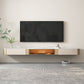Enclosed Storage TV Stand Console Stone TV Media Console with Drawers 94.5"L x 12"W x 8"H Gold-White Clearhalo 'furn' 'furn_tv_stands_entertainment_centers' 'Furniture' 'Living Room Furniture' 'TV Stands & Entertainment Centers' 'TV Stands & Media Storage Furniture' 'tv_stands_entertainment_centers' 6812071