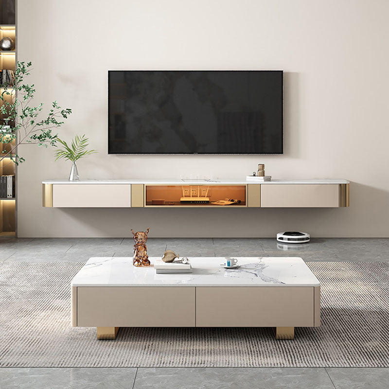 Enclosed Storage TV Stand Console Stone TV Media Console with Drawers Clearhalo 'furn' 'furn_tv_stands_entertainment_centers' 'Furniture' 'Living Room Furniture' 'TV Stands & Entertainment Centers' 'TV Stands & Media Storage Furniture' 'tv_stands_entertainment_centers' 6812076