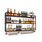 Iron Wine Rack Modern Style Wall Mounted Wine Holder Rack in Black Clearhalo 'furn' 'furn_wine_racks' 'Furniture' 'Kitchen & Dining Furniture' 'Wine Racks' 'wine_racks' 6812270