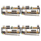 Iron Wine Rack Modern Style Wall Mounted Wine Holder Rack in Black 71"L x 10"W x 21"H 4 Piece Set Clearhalo 'furn' 'furn_wine_racks' 'Furniture' 'Kitchen & Dining Furniture' 'Wine Racks' 'wine_racks' 6812271