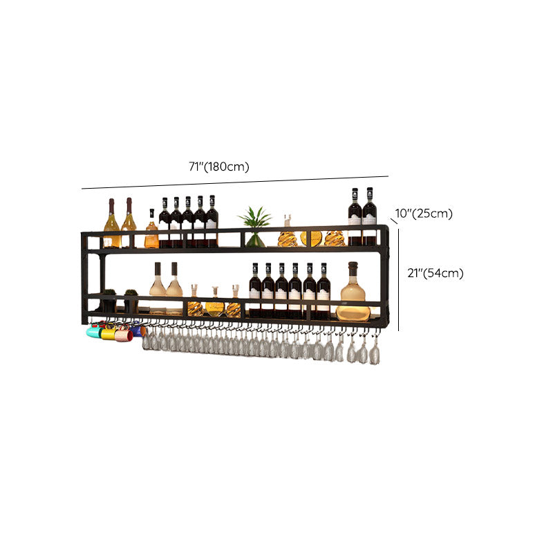 Iron Wine Rack Modern Style Wall Mounted Wine Holder Rack in Black Clearhalo 'furn' 'furn_wine_racks' 'Furniture' 'Kitchen & Dining Furniture' 'Wine Racks' 'wine_racks' 6812275