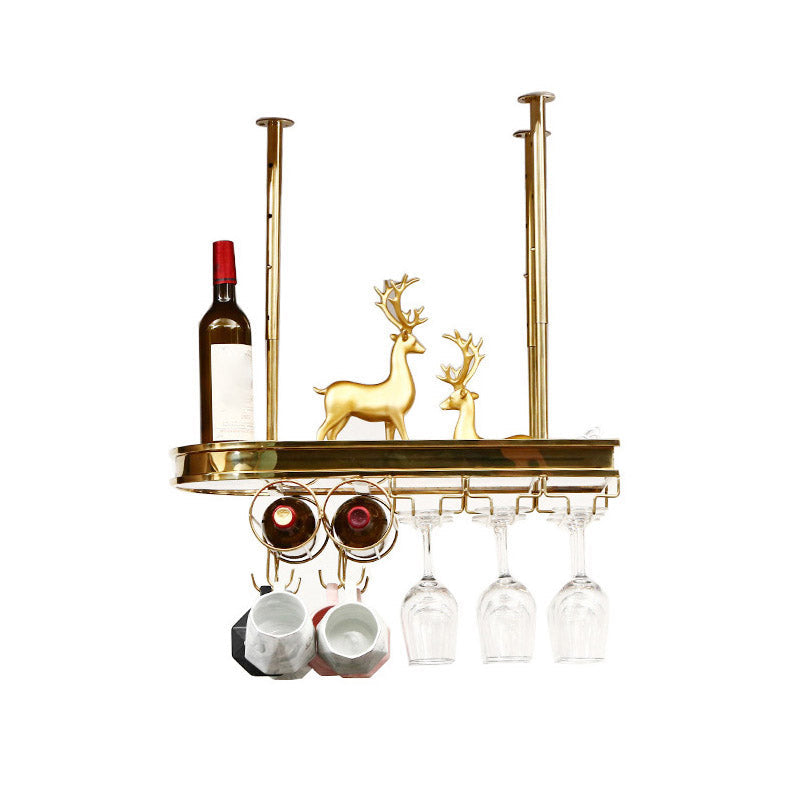 Modern Hanging Wine Rack Holder Stainless Steel Wine Glass Stemware Rack Holder 24"L x 12"W x 8"H 1 Piece Clearhalo 'furn' 'furn_wine_racks' 'Furniture' 'Kitchen & Dining Furniture' 'Wine Racks' 'wine_racks' 6812278