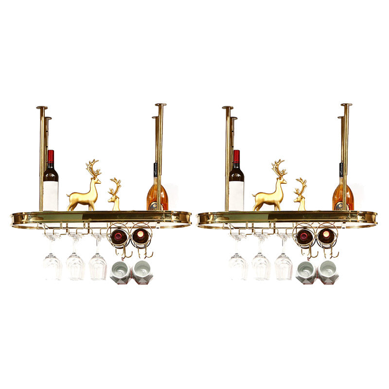 Modern Hanging Wine Rack Holder Stainless Steel Wine Glass Stemware Rack Holder 31"L x 12"W x 8"H 2 Piece Set Clearhalo 'furn' 'furn_wine_racks' 'Furniture' 'Kitchen & Dining Furniture' 'Wine Racks' 'wine_racks' 6812286