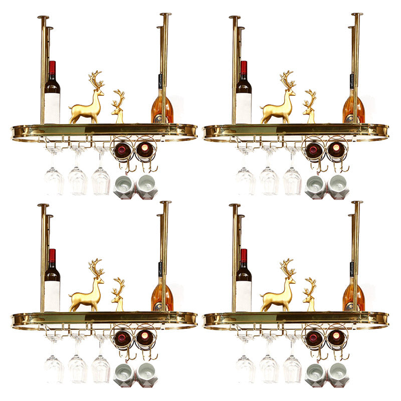 Modern Hanging Wine Rack Holder Stainless Steel Wine Glass Stemware Rack Holder 31"L x 12"W x 8"H 4 Piece Set Clearhalo 'furn' 'furn_wine_racks' 'Furniture' 'Kitchen & Dining Furniture' 'Wine Racks' 'wine_racks' 6812288