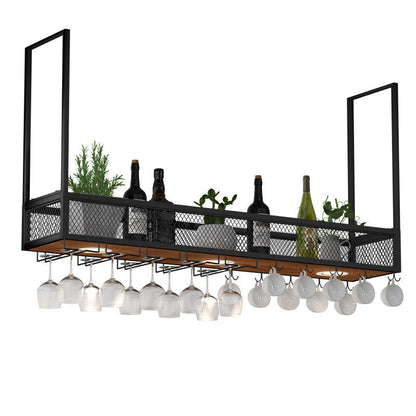 モダンハンギングワインラックホルダーアイアンワイングラスステムウェアラックホルダー