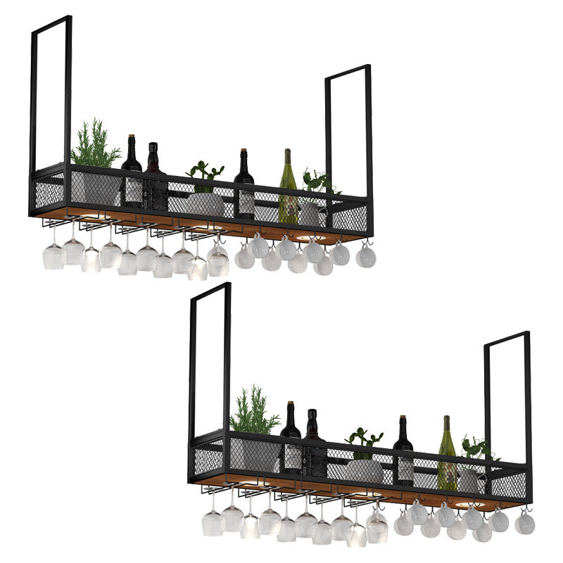 Porta del portabottiglie a sospensione moderna Iron Vino in vetro Porta rastrelliere