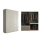 Wood Wardrobe Cabinet with Shelves Hinged Wardrobe Armoire for Home