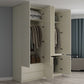Wood Wardrobe Cabinet with Shelves Hinged Wardrobe Armoire for Home