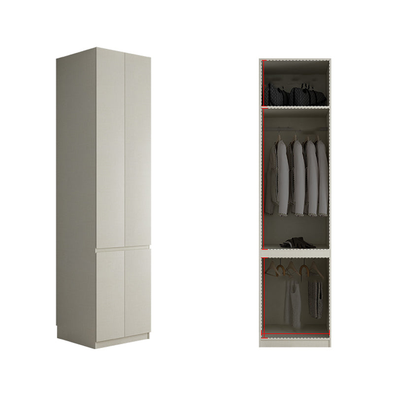 Wood Wardrobe Cabinet with Shelves Hinged Wardrobe Armoire for Home