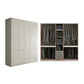 Wood Wardrobe Cabinet with Shelves Hinged Wardrobe Armoire for Home
