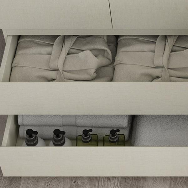 Wood Wardrobe Cabinet with Shelves Hinged Wardrobe Armoire for Home