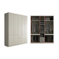 Wood Wardrobe Cabinet with Shelves Hinged Wardrobe Armoire for Home